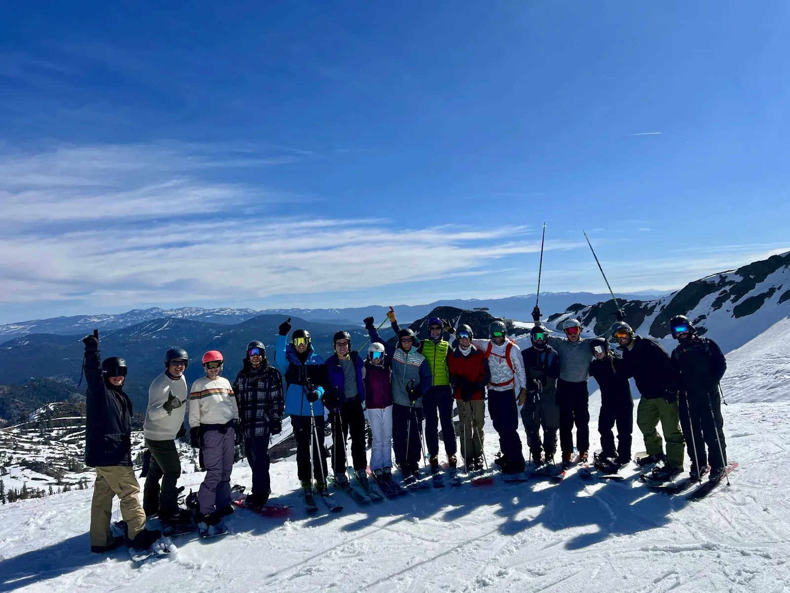 The Main Management team on a ski day at Lake Tahoe